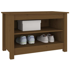 vidaXL Shoe Bench Honey Brown 70x38x45,5 cm Solid Wood Pine 5