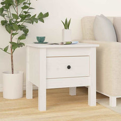 vidaXL Side Table | White | Solid pine wood | Small | Side Table | Square 1
