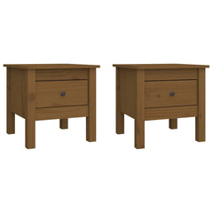 vidaXL Side Table | Set of 2 | Honey Brown | Solid Pine Wood | Small 2