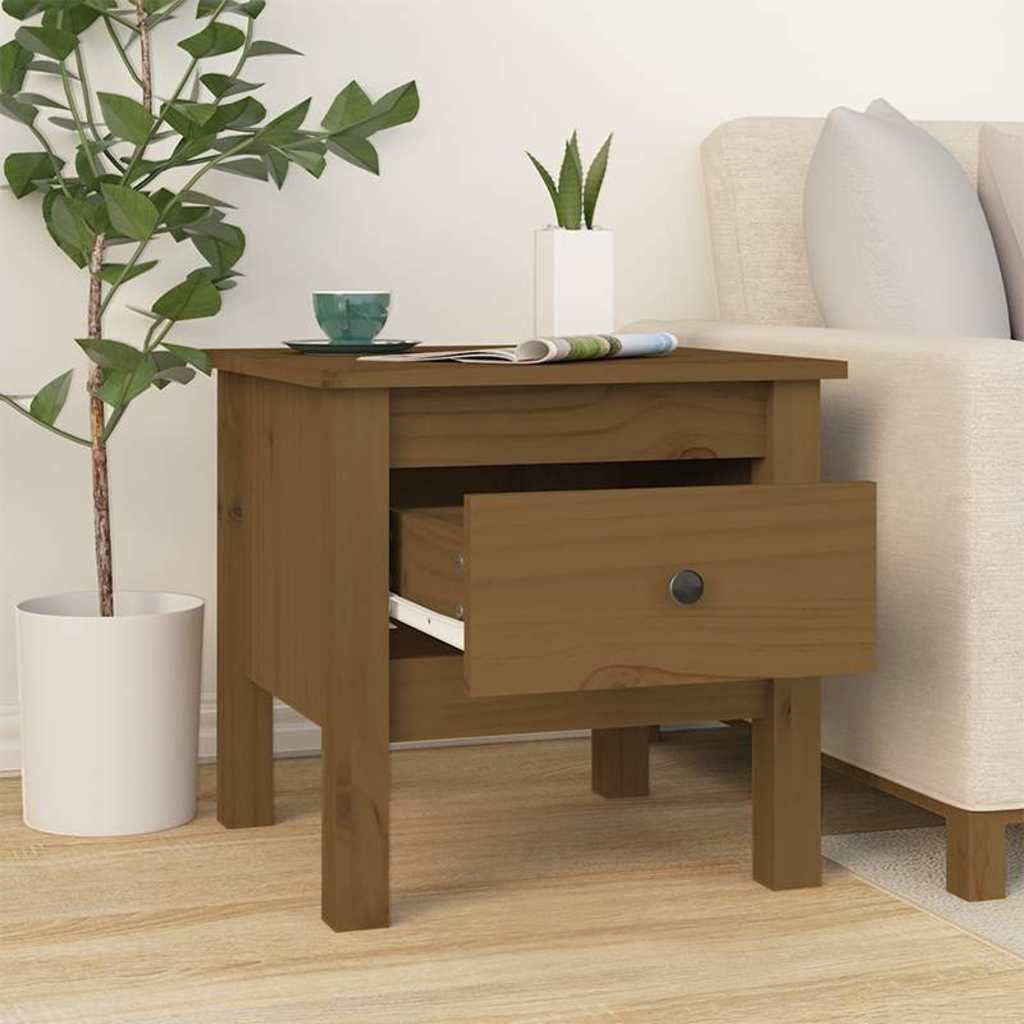 vidaXL Side Table | Set of 2 | Honey Brown | Solid Pine Wood | Small 5