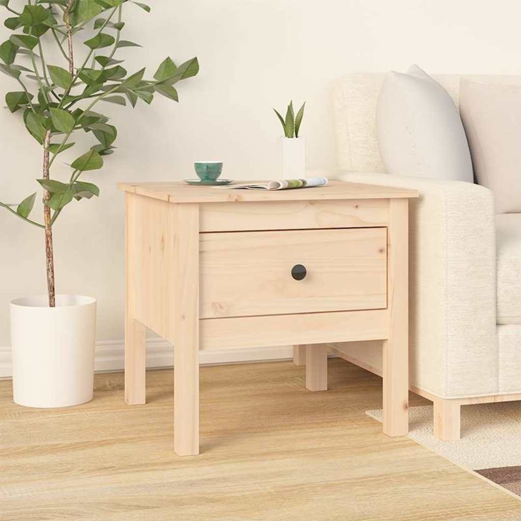 vidaXL Side Table 50x50x49 cm Solid Wood Pine 1