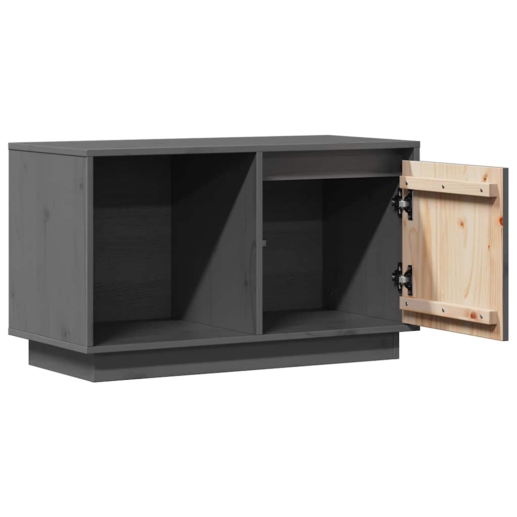 vidaXL TV Cabinet | Grey | Solid Pine Wood | 74 cm | TV Cabinet | Rectangular 5