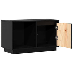 vidaXL TV Cabinet | Black | Solid pine wood | Medium | TV Cabinet | Rectangular 5