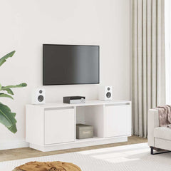 TV Cabinet 110,5x35x44 cm Solid Wood Pine White