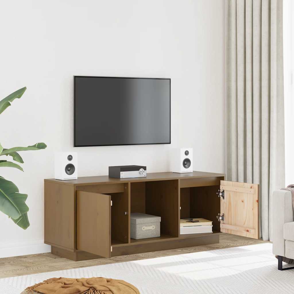 vidaXL TV Cabinet | Honey brown | Solid pine wood | Medium | TV Cabinet 3