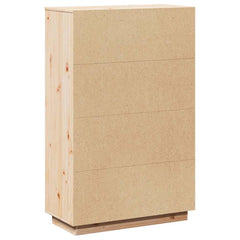 Highboard 74x35x117 cm Solid Wood Pine Natural