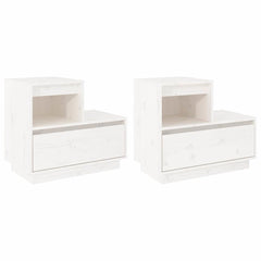 vidaXL Bedside Cabinets 2 pcs White 60x34x51 cm Solid Wood Pine 2