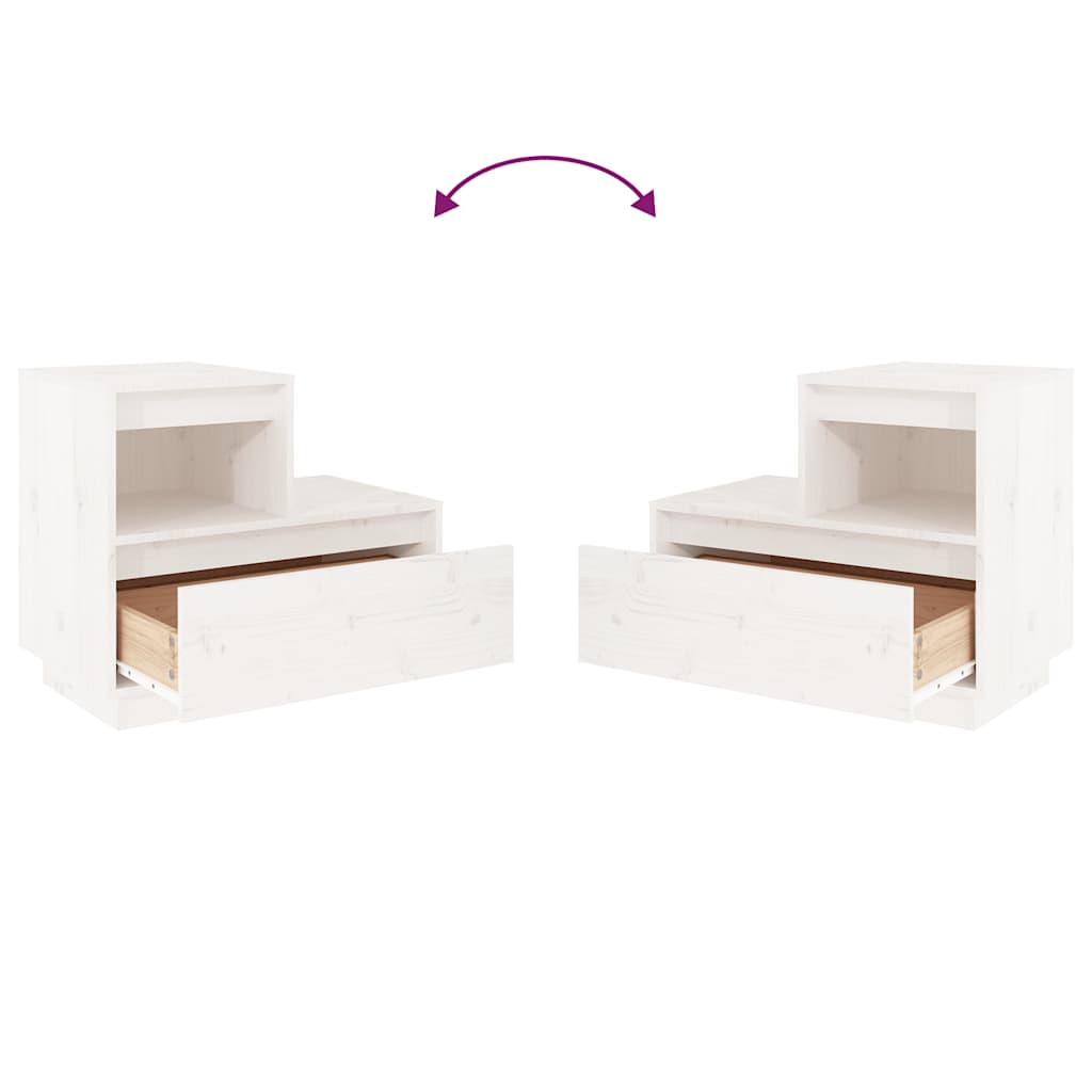 vidaXL Bedside Cabinets 2 pcs White 60x34x51 cm Solid Wood Pine 6