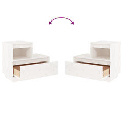 vidaXL Bedside Cabinets 2 pcs White 60x34x51 cm Solid Wood Pine 6