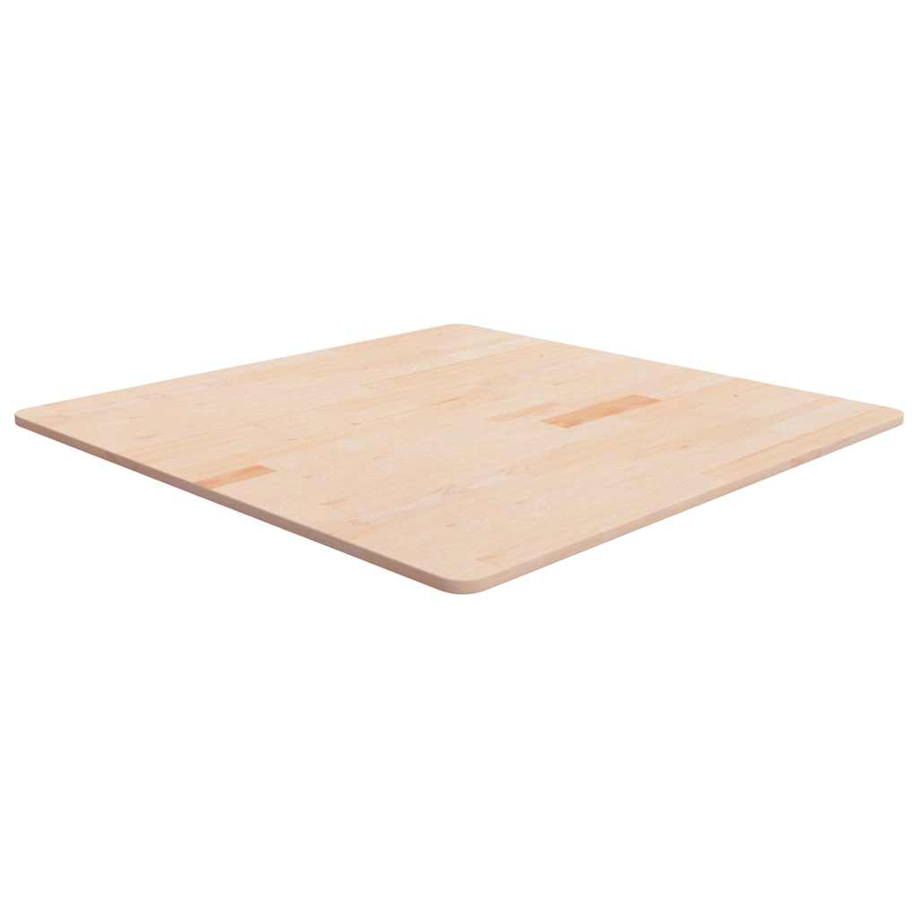 Square Table Top Untreated Solid Wood Oak Natural 90 cm 1.5 cm 90 cm