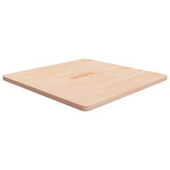 Square Table Top Untreated Solid Wood Oak Natural 70 cm 2.5 cm 70 cm