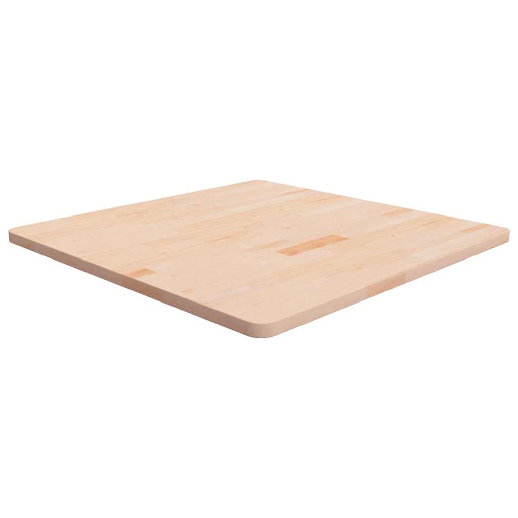 Square Table Top Untreated Solid Wood Oak Natural 80 cm 2.5 cm 80 cm