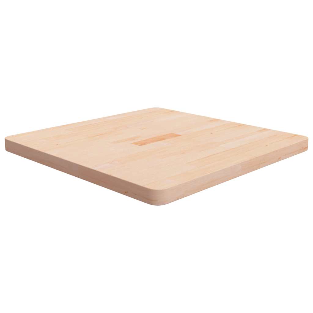 Square Table Top Untreated Solid Wood Oak Natural 70 cm 4 cm 70 cm