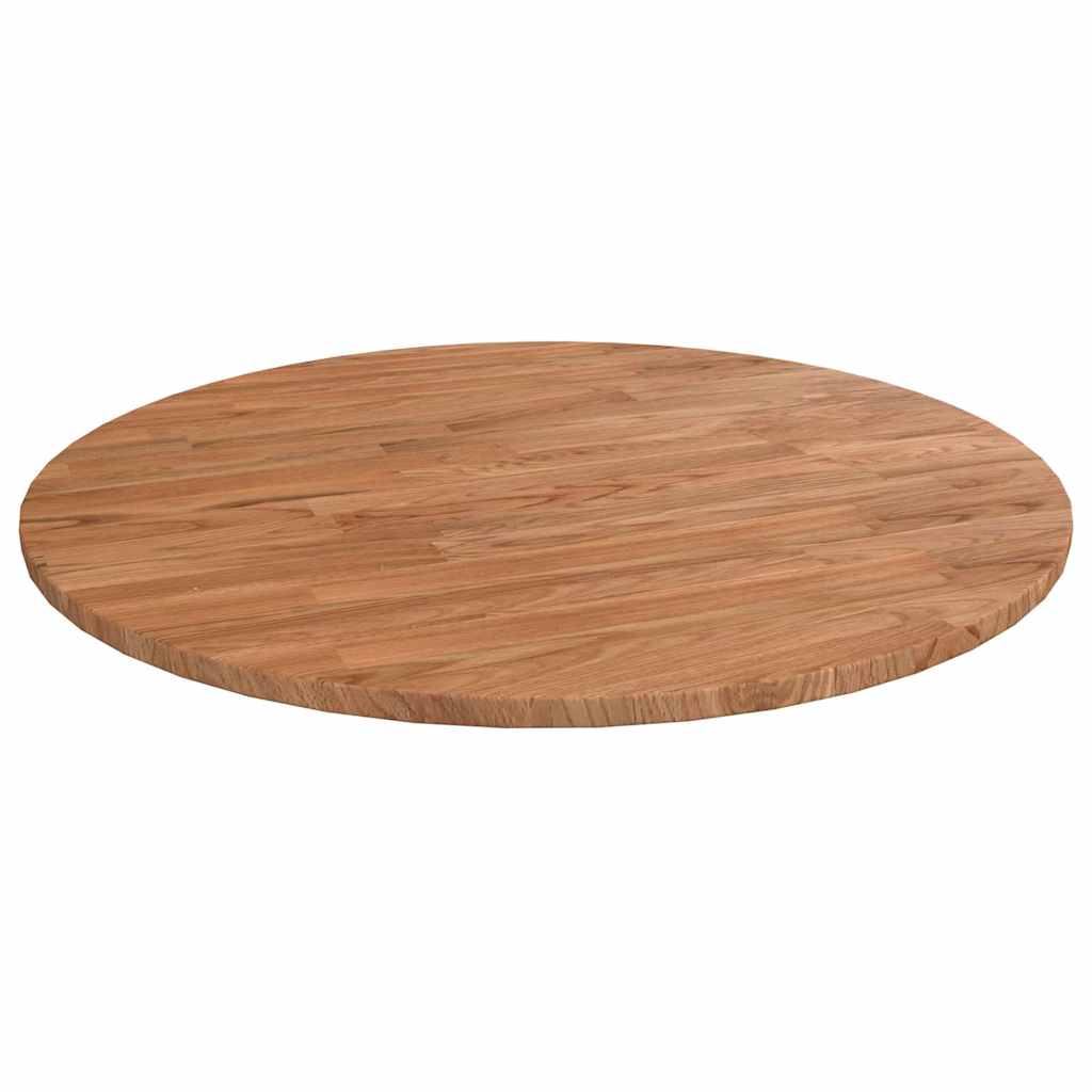 vidaXL Round Table Top Light Brown Ø60x1.5 cm Treated Solid Wood Oak 1