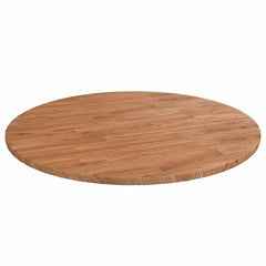 vidaXL Table Top Round Solid Oak Wood Light Brown