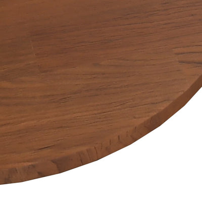 Round Table Top Dark Brown Ø50x1.5 cm Treated Solid Wood Oak