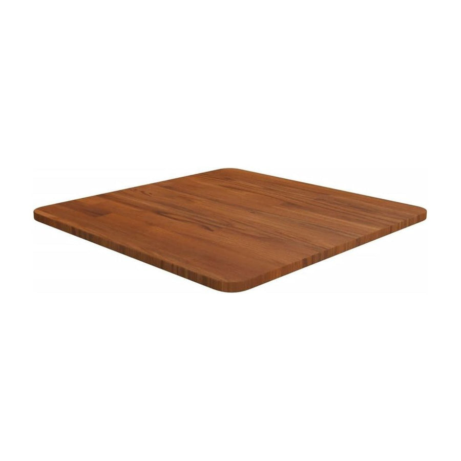 Square Table Top Dark Brown Treated Solid Wood Oak