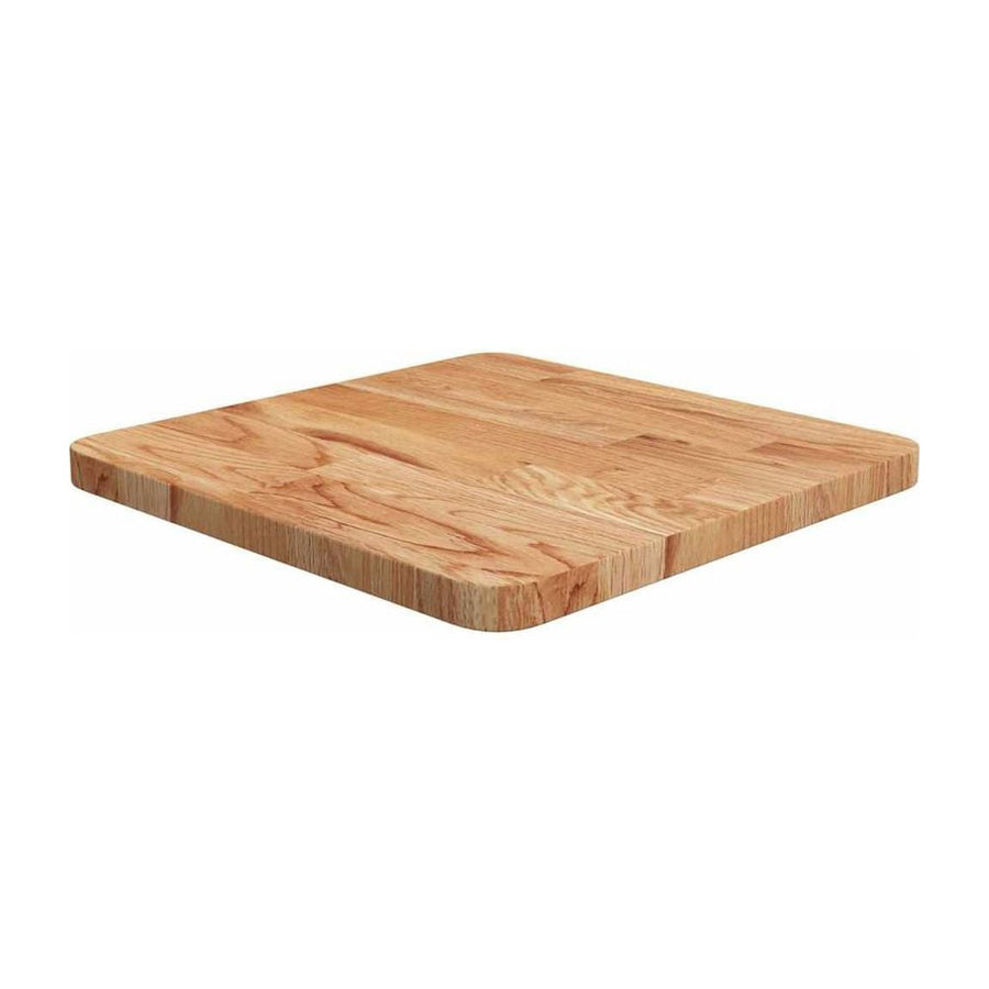 Square Table Top Light Brown Treated Solid Wood Oak
