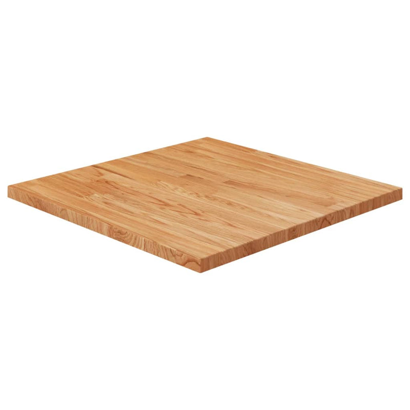 Square Table Top Light Brown 60x60x2.5cm Treated Solid Wood Oak