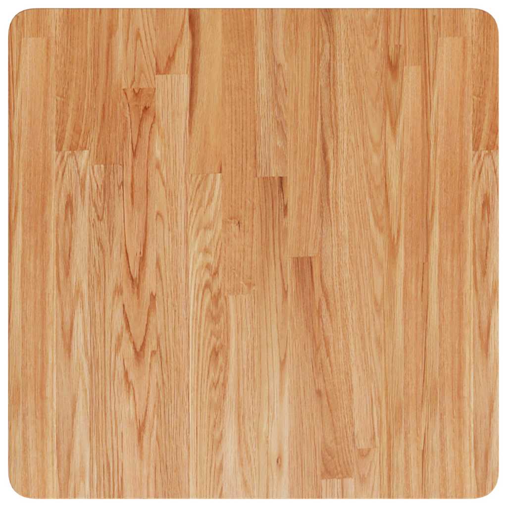 Square Table Top Treated Solid Wood Oak Light Brown