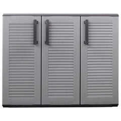 vidaXL Garden Storage Cabinet Grey and Black 102x37x84 cm PP 4