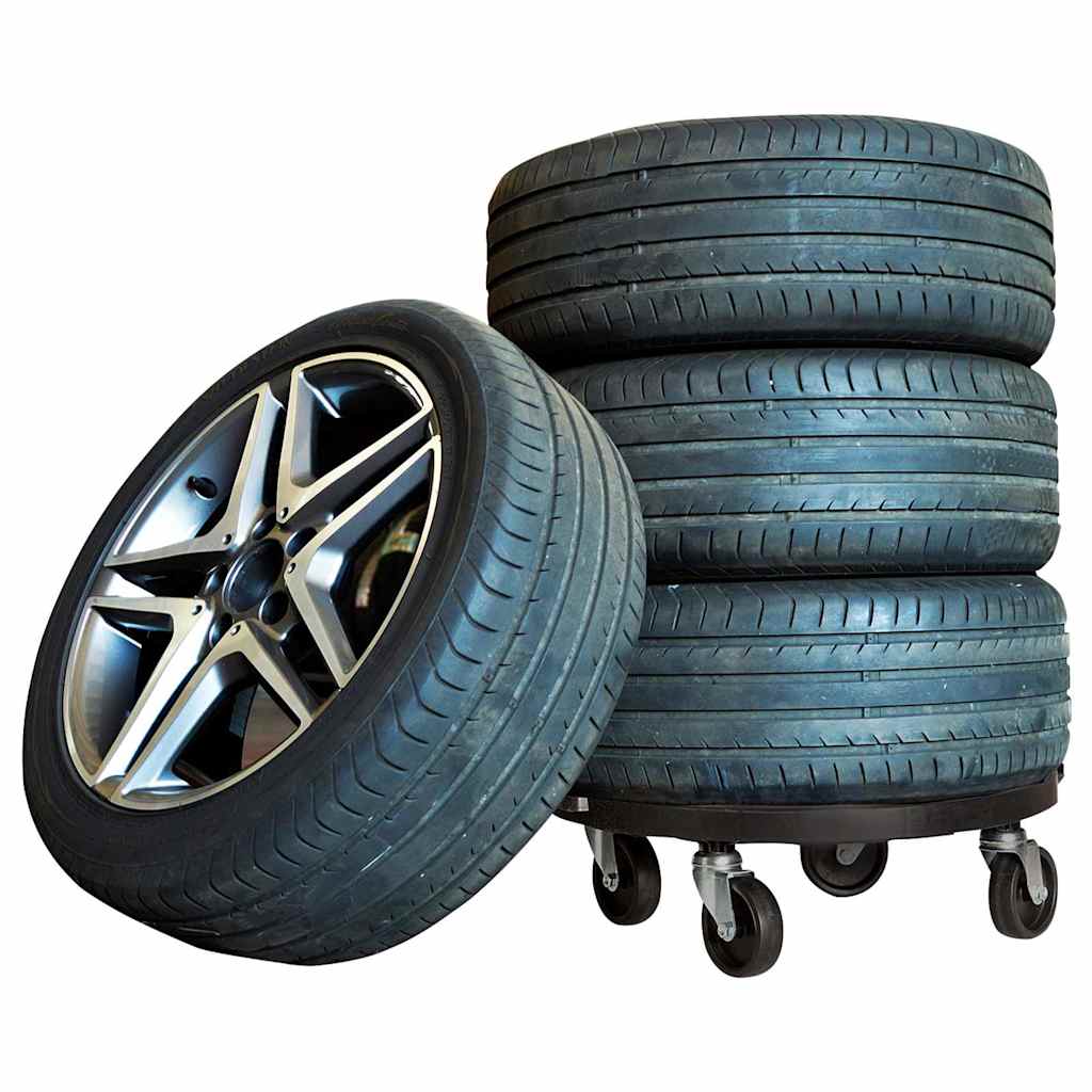 151830 vidaXL Plant Trolley with Wheels Diameter 40 cm Black 275 kg 3