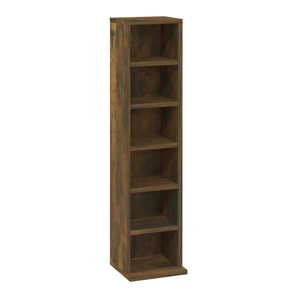 vidaXL CD Cabinet Smoked Oak 21x20x88 cm Engineered Wood 2