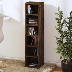 vidaXL CD Cabinet Smoked Oak 21x20x88 cm Engineered Wood 3