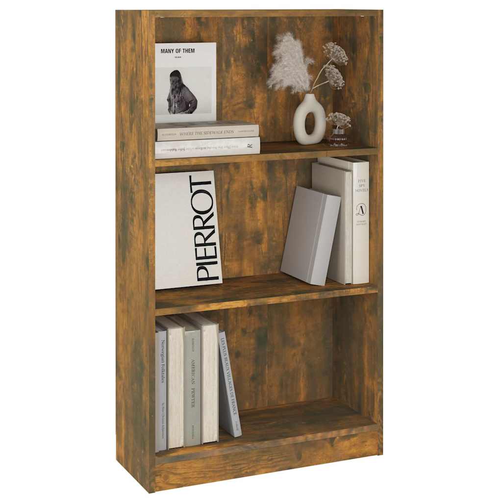 815087 vidaXL Book Cabinet Smoked Oak 60x24x109 cm Engineered Wood 6