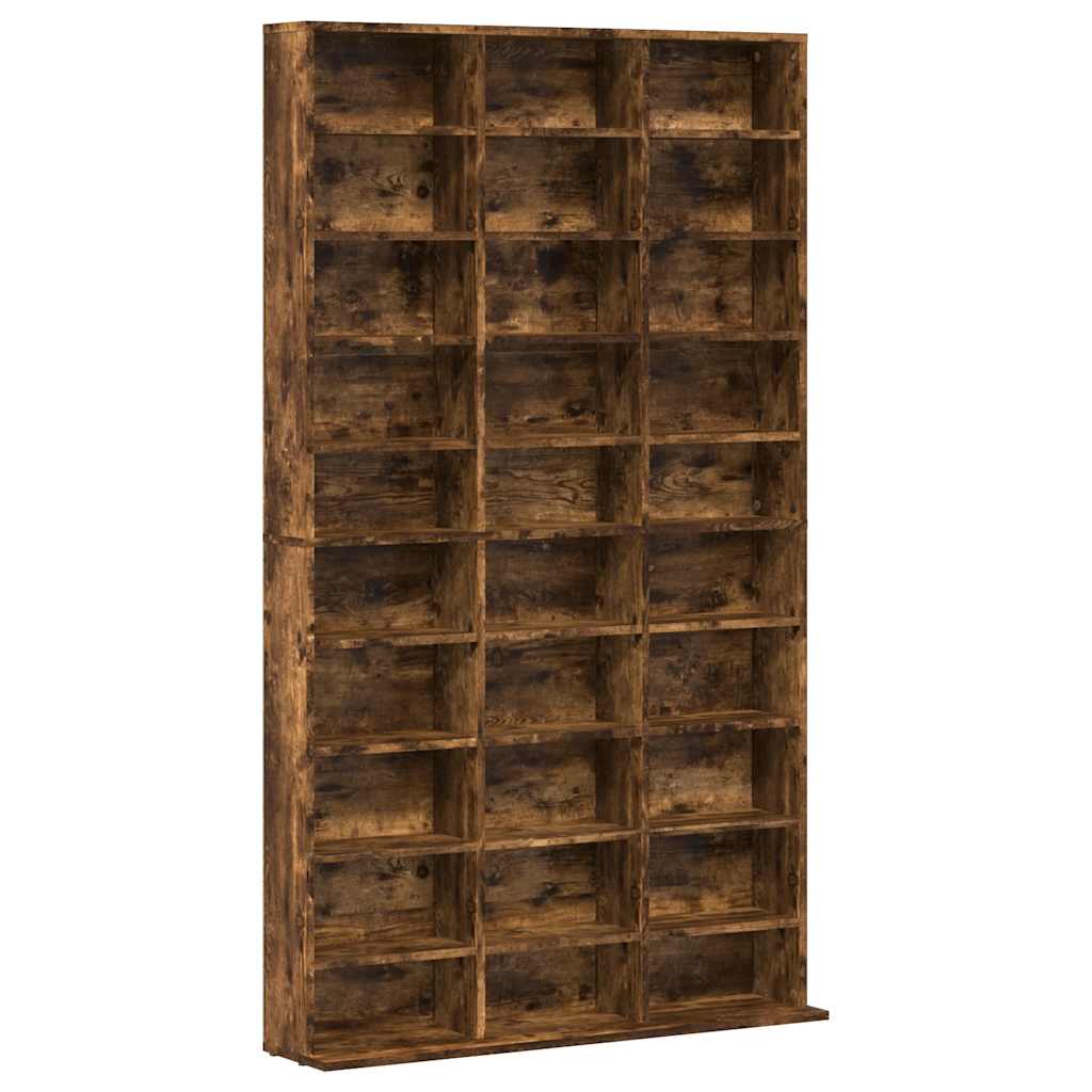 vidaXL CD Cabinet Smoked Oak 102x23x177,5 cm Engineered Wood 2