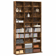 vidaXL CD Cabinet Smoked Oak 102x23x177,5 cm Engineered Wood 3