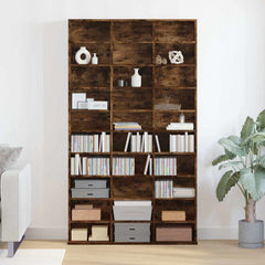 vidaXL CD Cabinet Smoked Oak 102x23x177,5 cm Engineered Wood 1