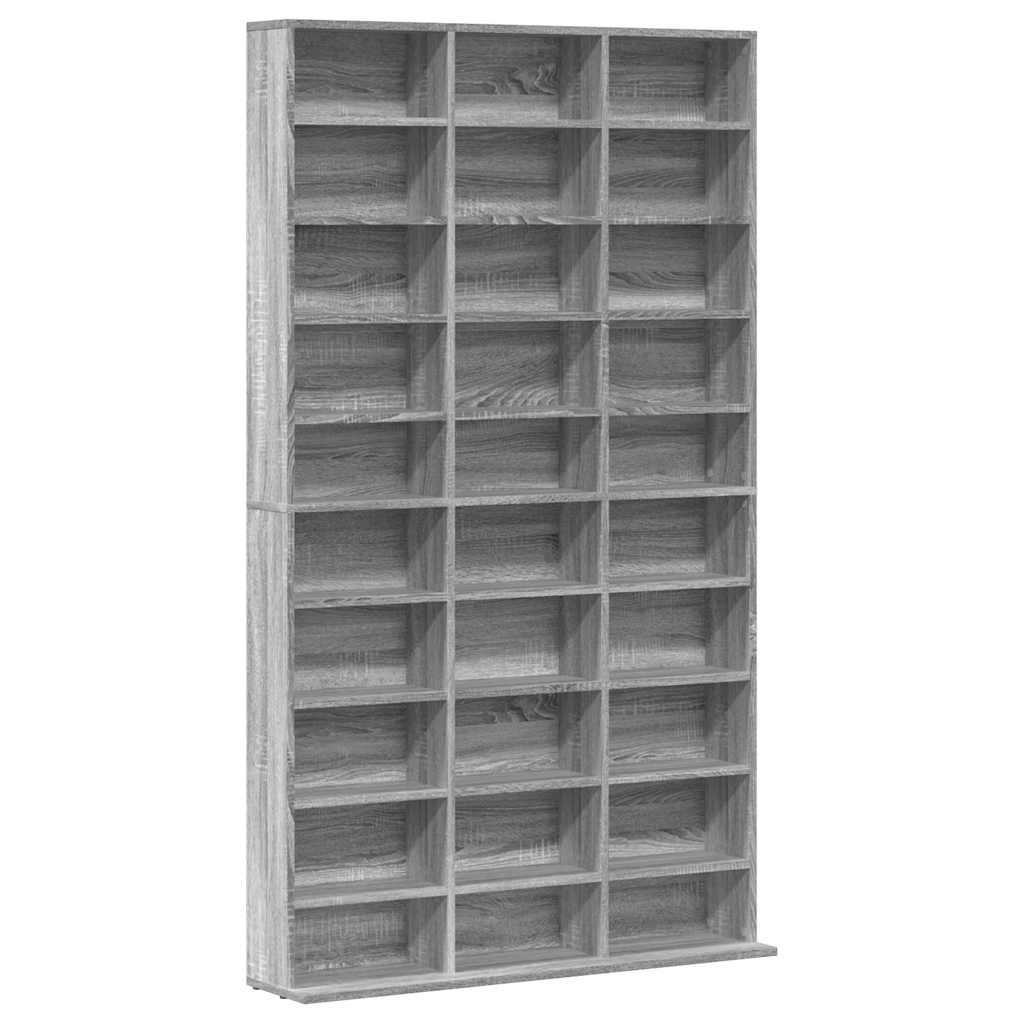 vidaXL CD Cabinet Grey Sonoma 102x23x177,5 cm Engineered Wood 2