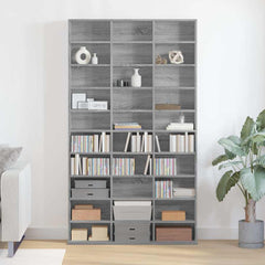 vidaXL CD Cabinet Grey Sonoma 102x23x177,5 cm Engineered Wood 1