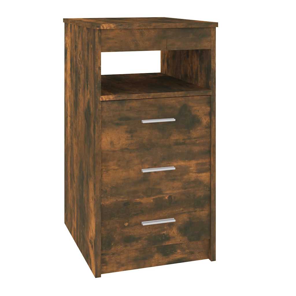 vidaXL Drawer Cabinet Smoked Oak 40x50x76 cm Engineered Wood 2