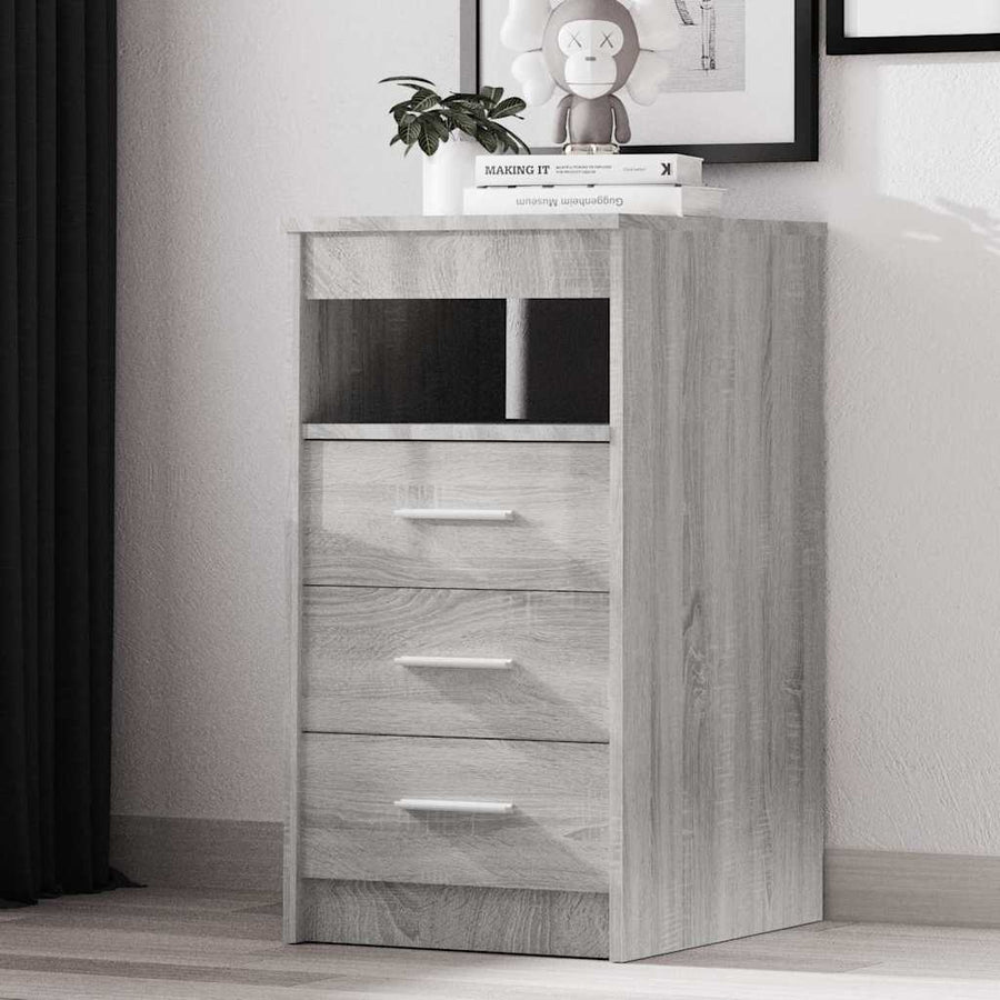 vidaXL Drawer Cabinet Grey Sonoma 40x50x76 cm Engineered Wood 1