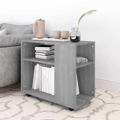 vidaXL Side Table Grey Sonoma 70x35x60.5 cm Engineered Wood 3