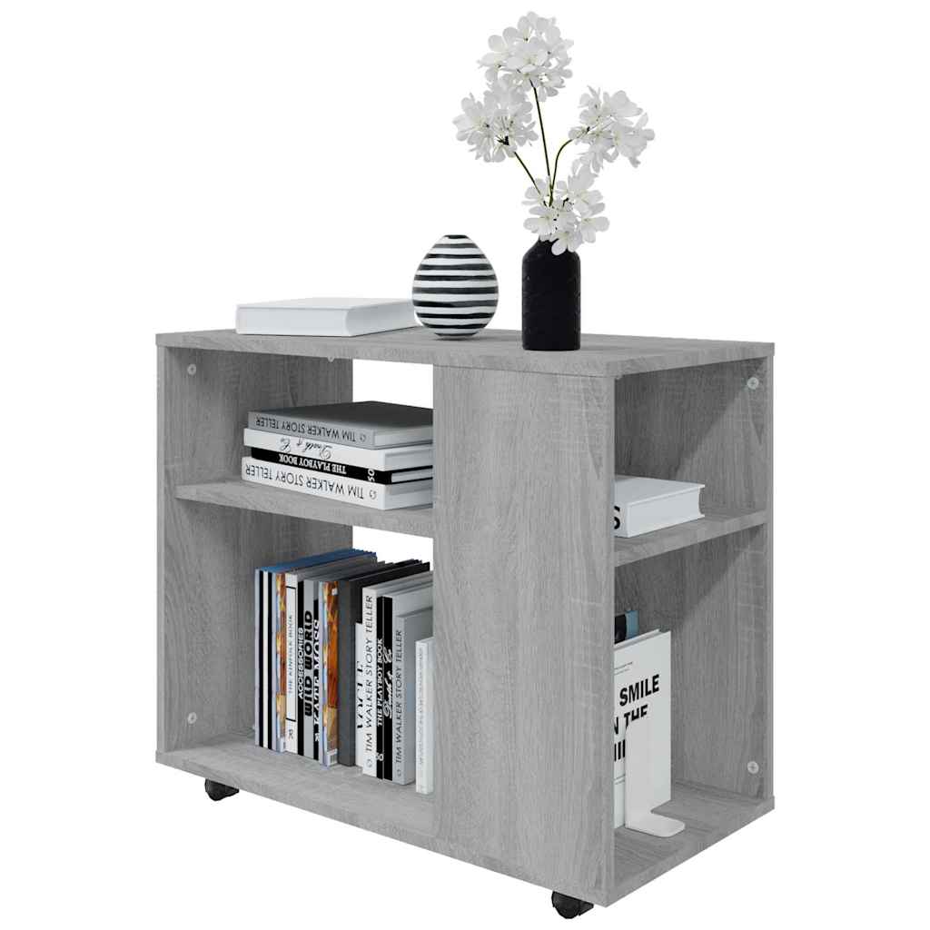 vidaXL Side Table Grey Sonoma 70x35x60.5 cm Engineered Wood 4