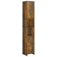 vidaXL Bathroom Cabinet Smoked Oak 30x30x183.5 cm Engineered Wood 2