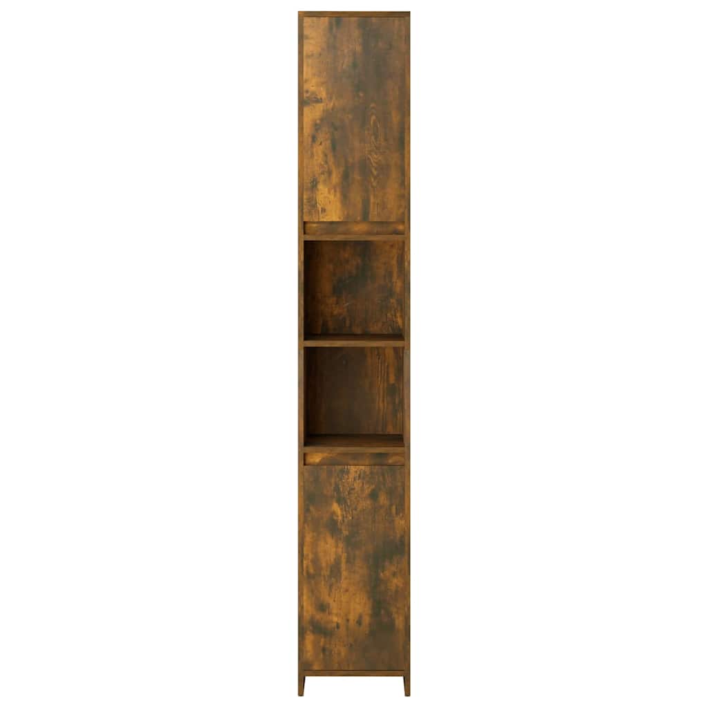 vidaXL Bathroom Cabinet Smoked Oak 30x30x183.5 cm Engineered Wood 5