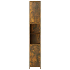 vidaXL Bathroom Cabinet Smoked Oak 30x30x183.5 cm Engineered Wood 5