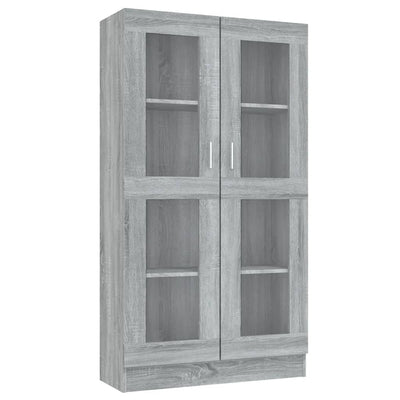 Vitrine Cabinet Grey Sonoma 82.5x30.5x150 cm Engineered Wood