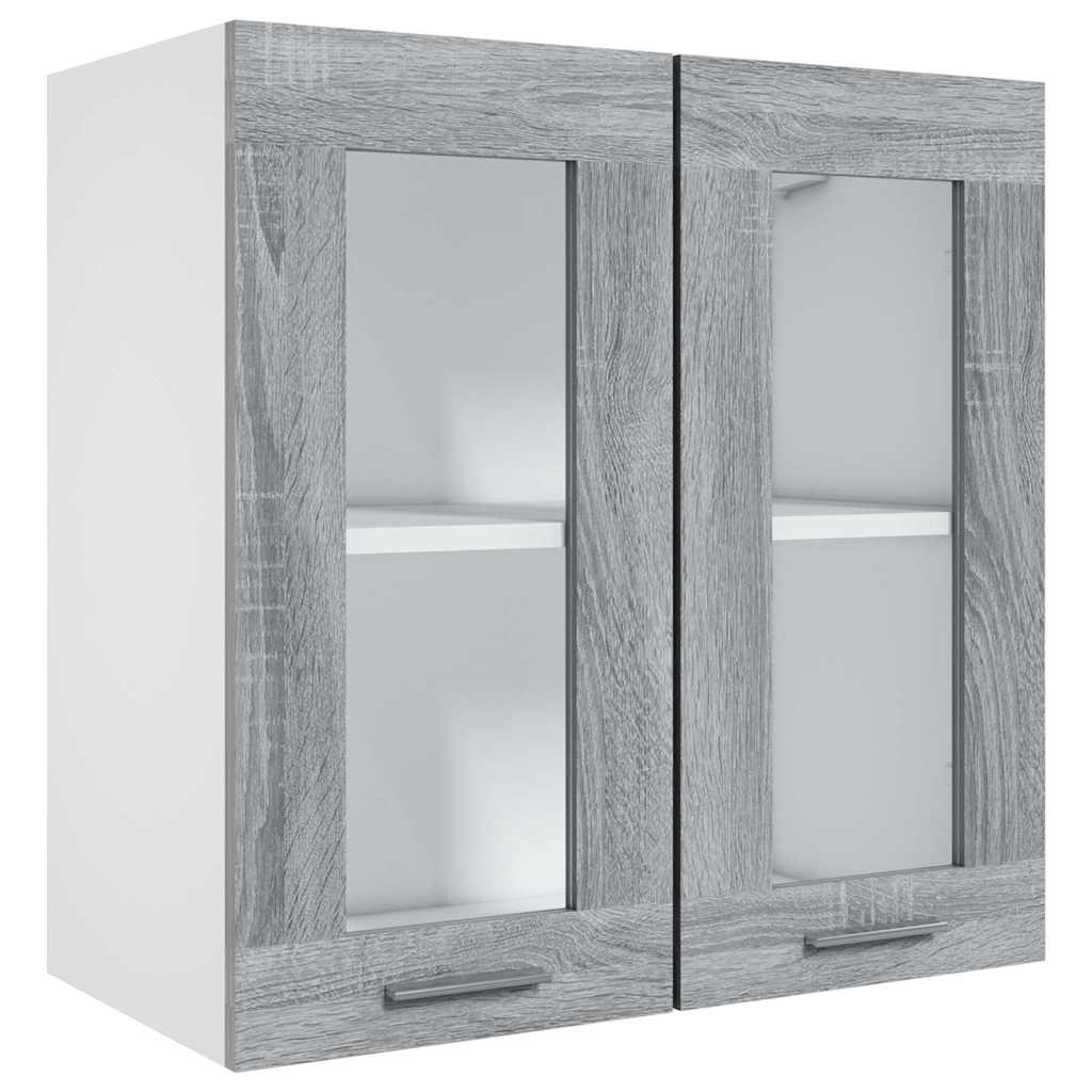 vidaXL Hanging Glass Cabinet Lyon Grey Sonoma 60x31x60 cm Engineered Wood 2