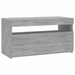 815125 vidaXL TV Cabinet with LED Lights Grey Sonoma 75x35x40 cm 1
