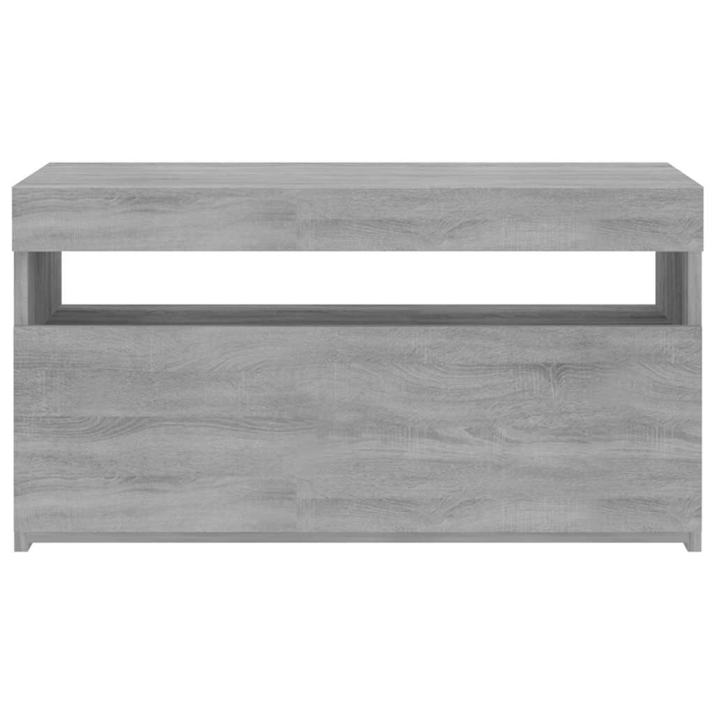 815125 vidaXL TV Cabinet with LED Lights Grey Sonoma 75x35x40 cm 5