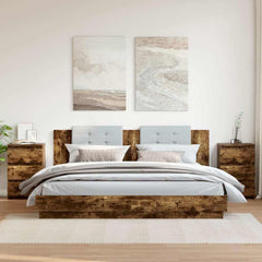 Bed Cabinets Engineered Wood in Smoked Oak