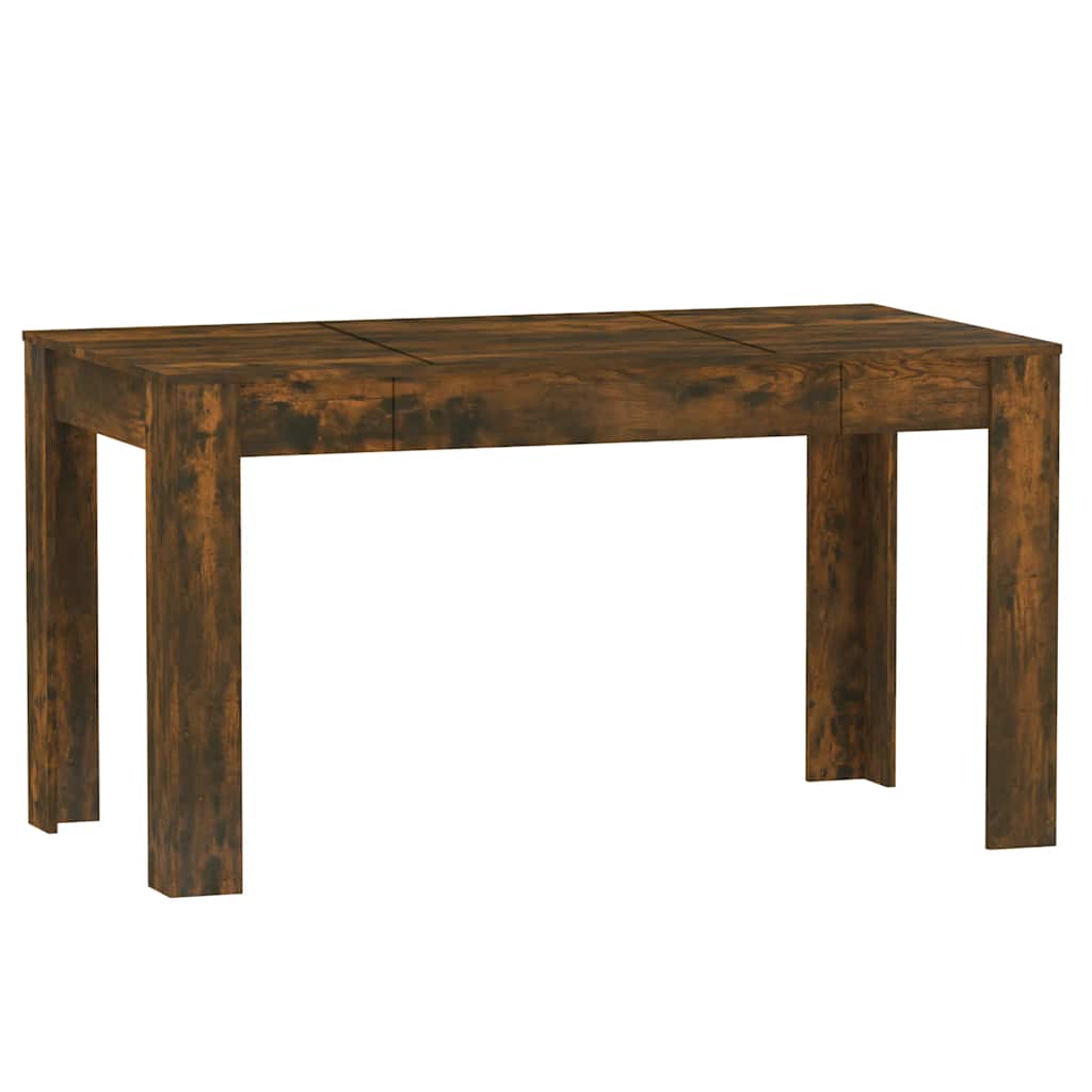 vidaXL Dining Table Smoked Oak 140x74.5x76 cm Engineered Wood 2