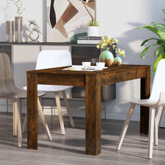 vidaXL Dining Table Smoked Oak 140x74.5x76 cm Engineered Wood 3