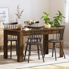 vidaXL Dining Table Smoked Oak 140x74.5x76 cm Engineered Wood 4