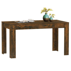 vidaXL Dining Table Smoked Oak 140x74.5x76 cm Engineered Wood 5